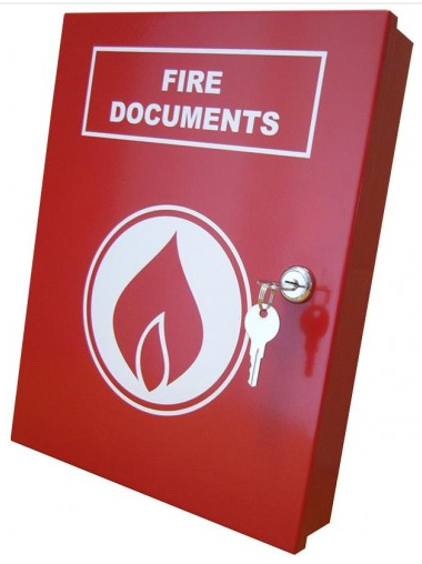 A4 Red Lockable Secure Fire Documents Storage Box-0